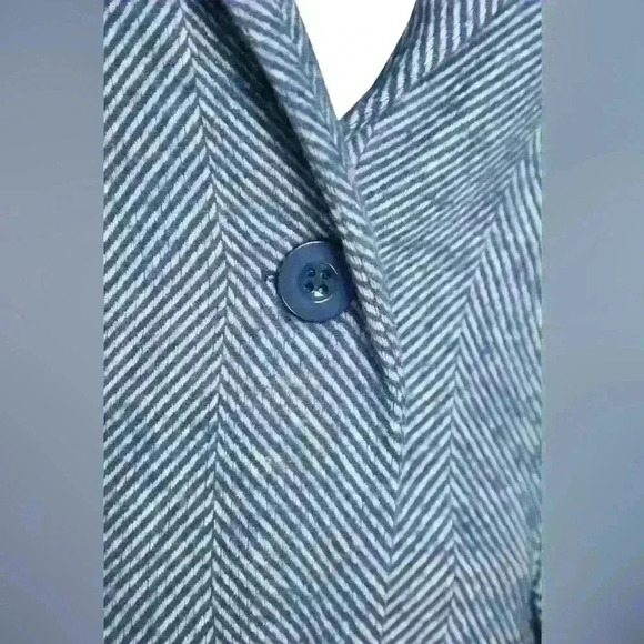 NWT Trendyol Blue Herringbone Tweed Blazer Sz 8 Item#20 - Picture 7 of 14